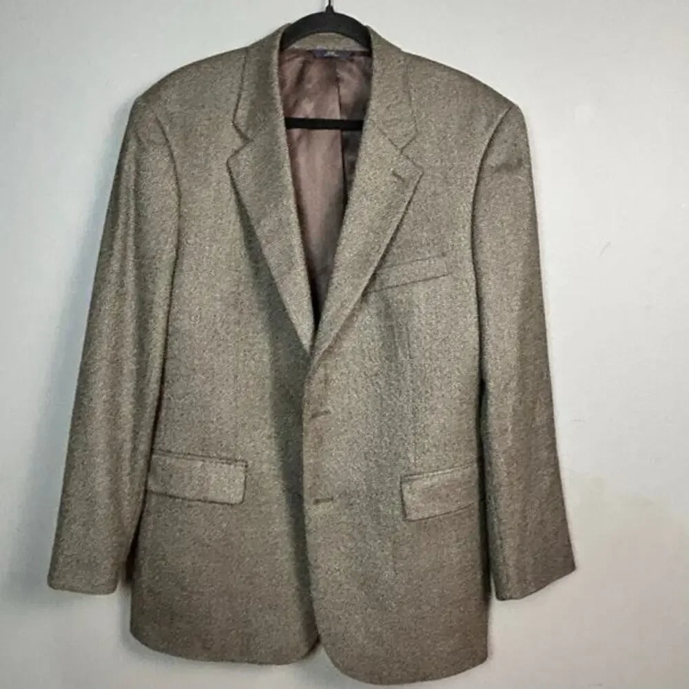 Brooks Brothers sport coat‎ Men's 47 R tweed preppy brown green wool EXCELLENT